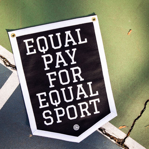"Equal Pay For Equal Sport" Wool Felt Banner