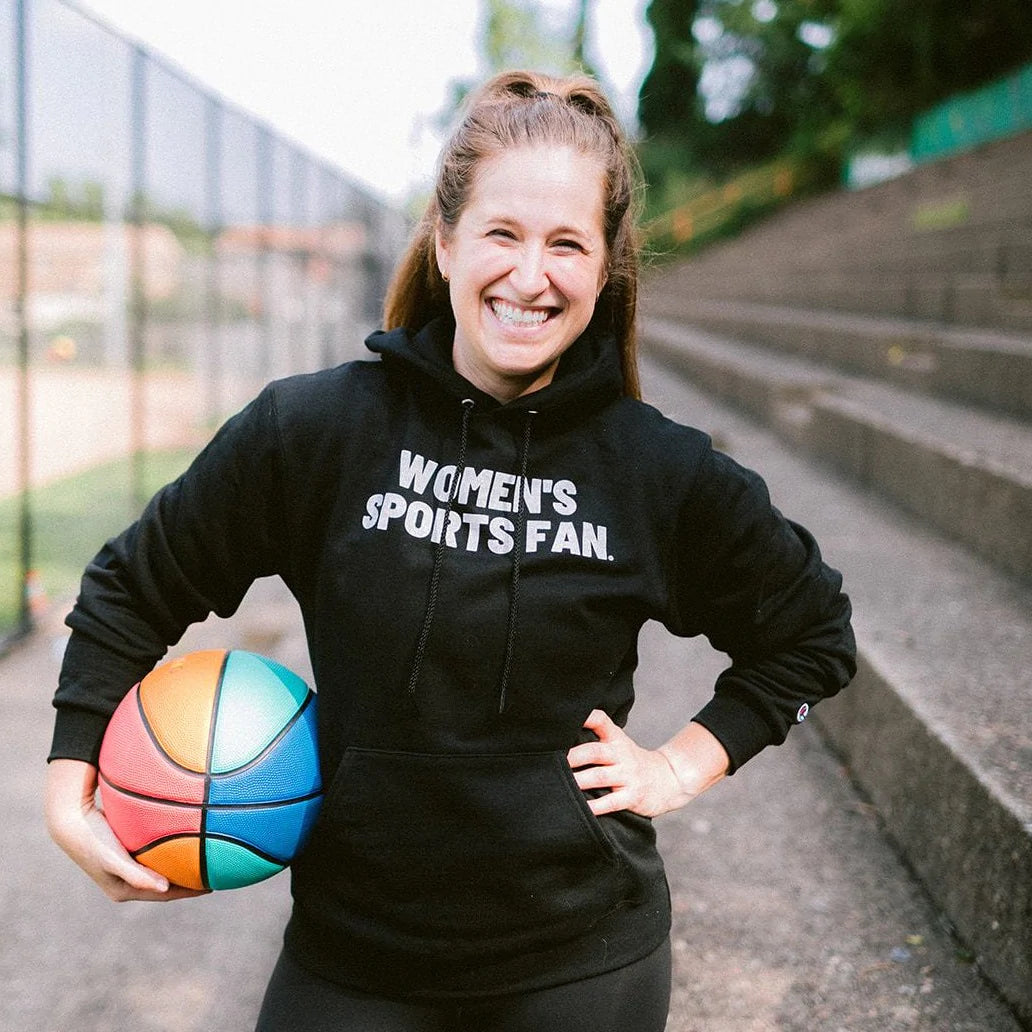"Women's Sports Fan" Black Champion® Hoodie