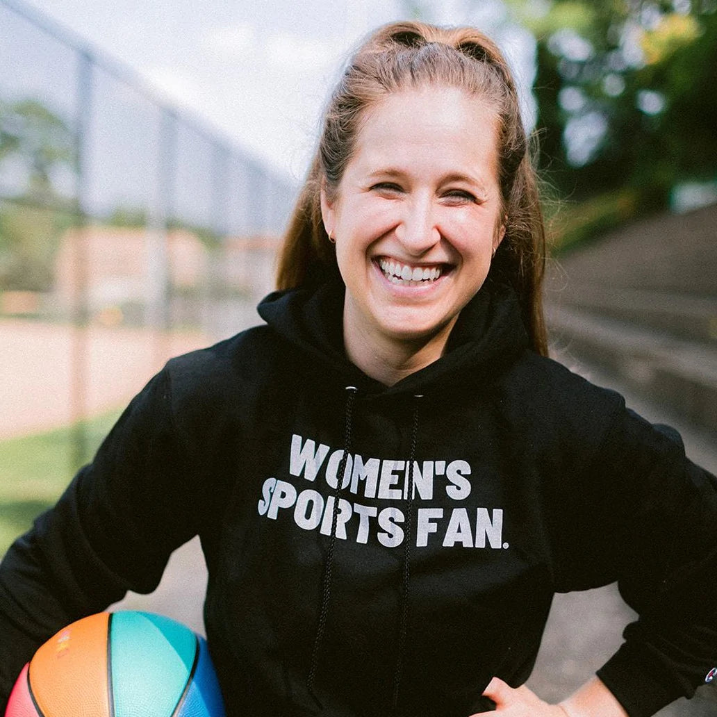 "Women's Sports Fan" Black Champion® Hoodie