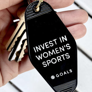 "Invest In Women's Sports" Motel Keychain